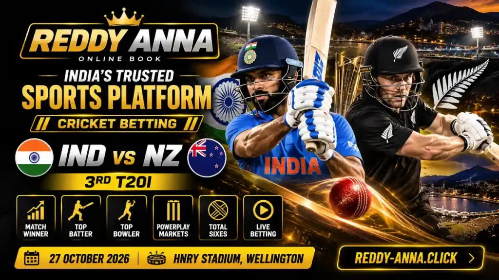 IND vs NZ 3rd T20 2026 Reddy Anna cricket betting guide